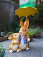 terrace garden decoration courtyard balcony layout landscaping bunny ornament cute rabbit figurines outdoor ornament simulation