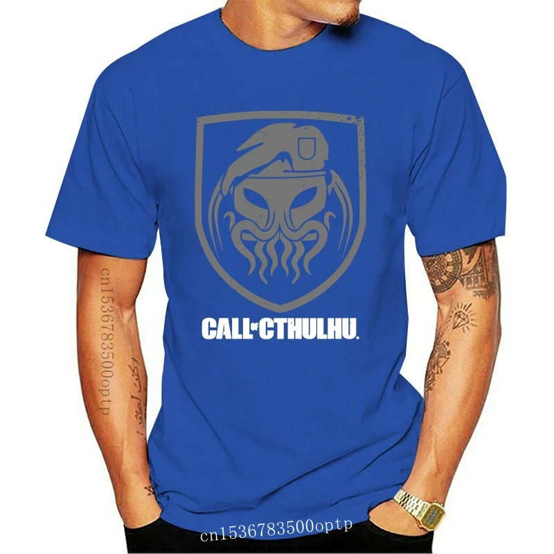 Tee  Cthulhus Duty Tshirt Call Cthulhu T Shirt Men Black Clothing Summer Short Sleeve Tops Tees Mens Own Logo T-shirt Hip Hop