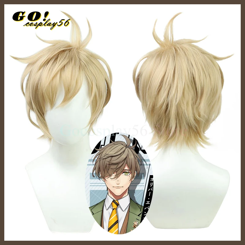 

Vtuber Oliver Evans Cosplay Wig NIJISANJI EN Short Hair Light Gold Blonde NEW Idol Role Play Headwear