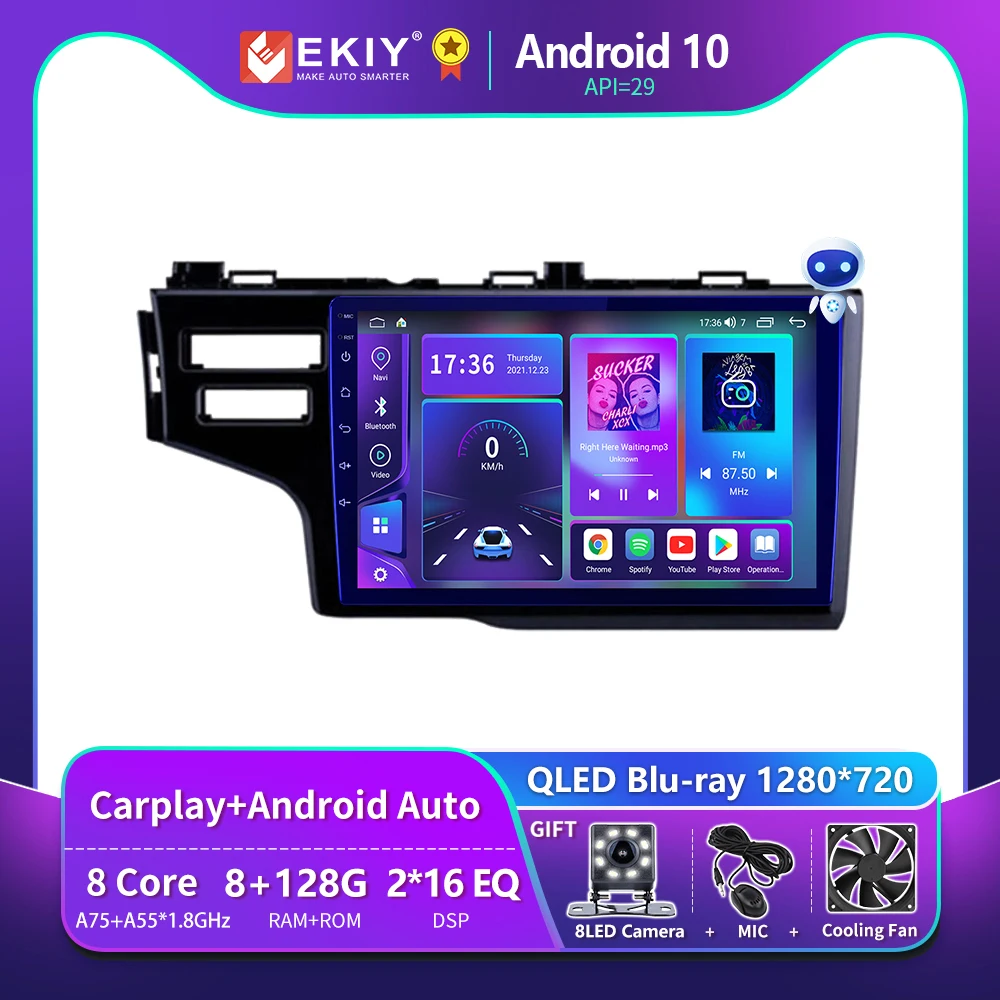 

EKIY T900 8G 128G для Honda Jazz 3 2015-2020 Fit 3 GP GK 2013-2020 Автомобильный радиоприемник GPS Auto Android Carplay Беспроводная мультимедийная система Blu-ray QLED № 2 Din DVD-плеер ...