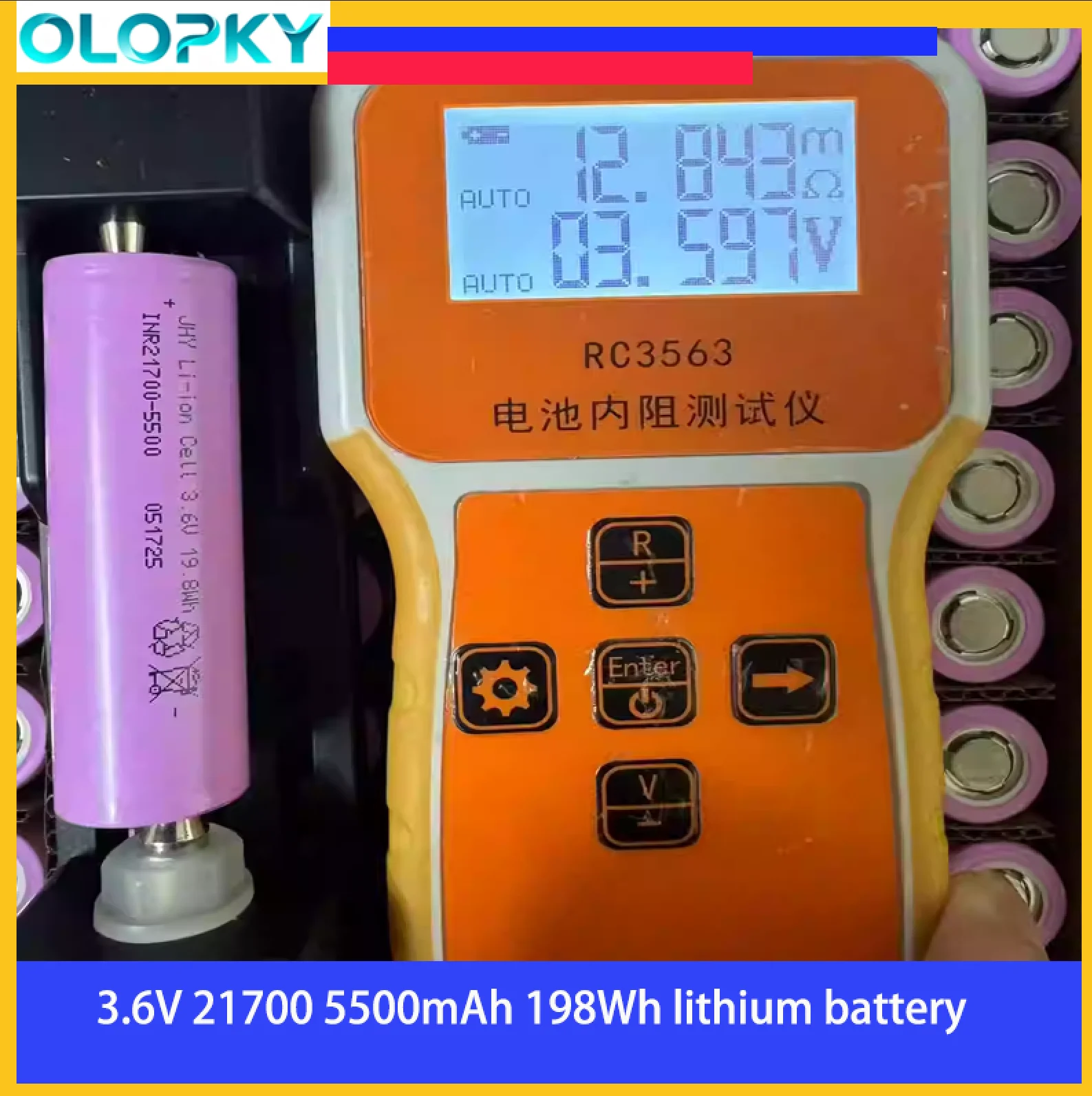 Фото Аккумулятор 3.6V-5500mAh 21700, перезаряжаемая литиевая батарея, подходит для налобных фонарей, бритв, электрических игрушек, электроинструментов. №5
