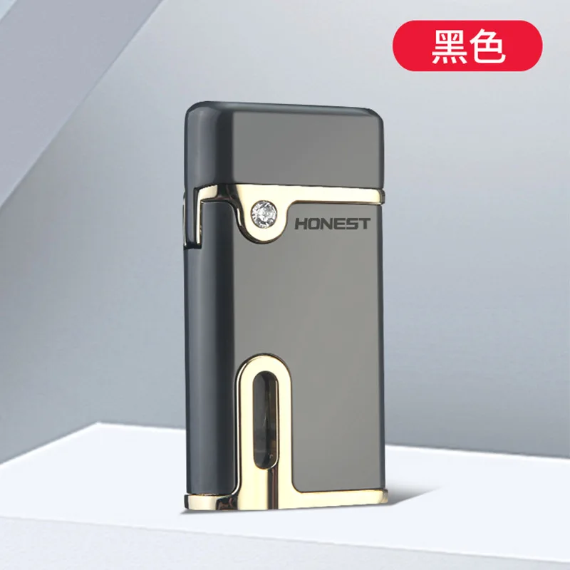 Фото Ветрозащитная Бутановая газовая металлическая зажигалка Baicheng, Классическая крутая зажигалка с красным пламенем, мужской подарок, аксессуа... №5
