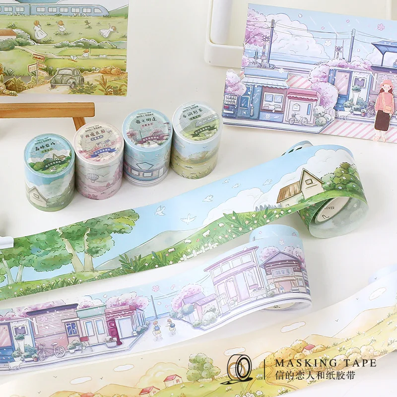 

Scrapbooking Tape Washi Set Crafts Landscape Floral Japanese Washi Stickers Decorative Tape Deco Literary Masking And Paper