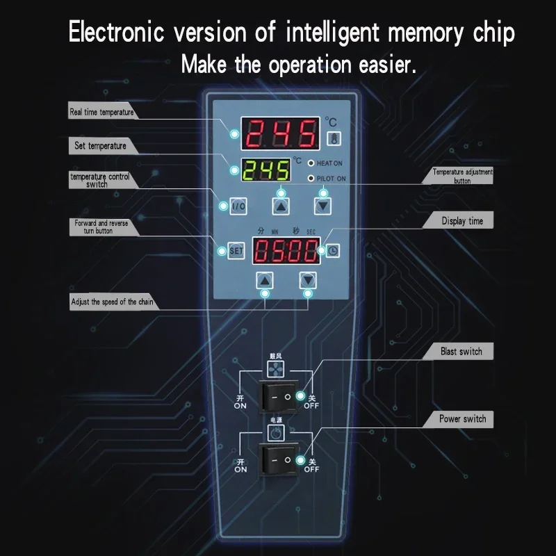 15-дюймовая гусеничная печь для пиццы коммерческая электрическая циркуляция