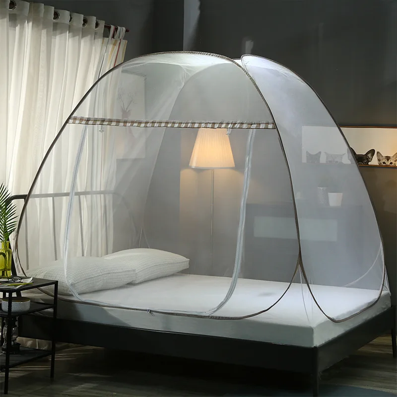Mosquito Net Free Installation Yurt Single Door Full Bottom 1.8m Bed Double Household 1.5m Bed Stainless Steel Wire Bracket