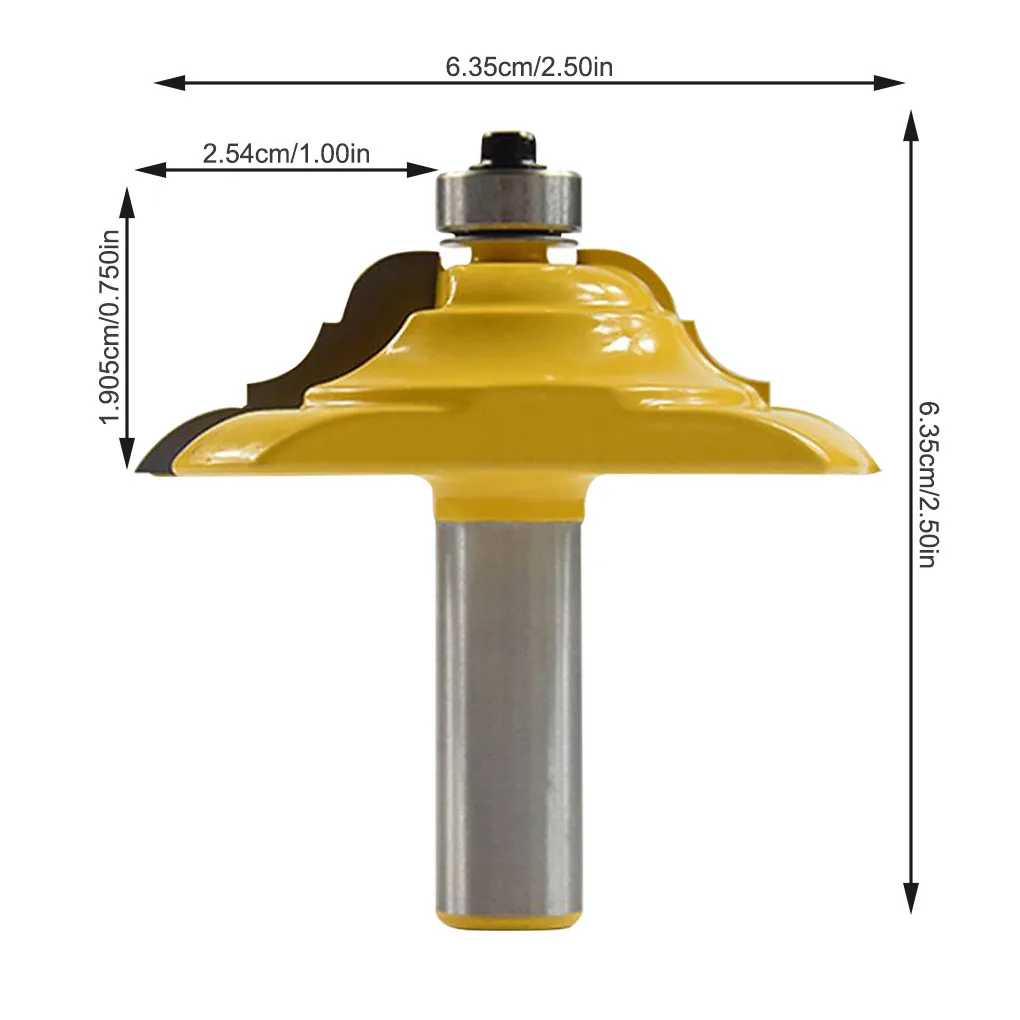 

Shank Router Bit T Shape Woodworking Milling Slicer Head Alloy Round Corner Table Edge Trimming Slicing Tool