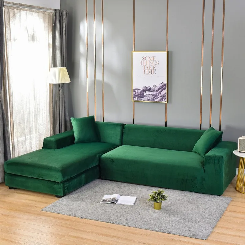 

l shapecouch Silver fox wool conjoined plush the whole package high elastic home cloth art sofa cushion sets ultra soft sand