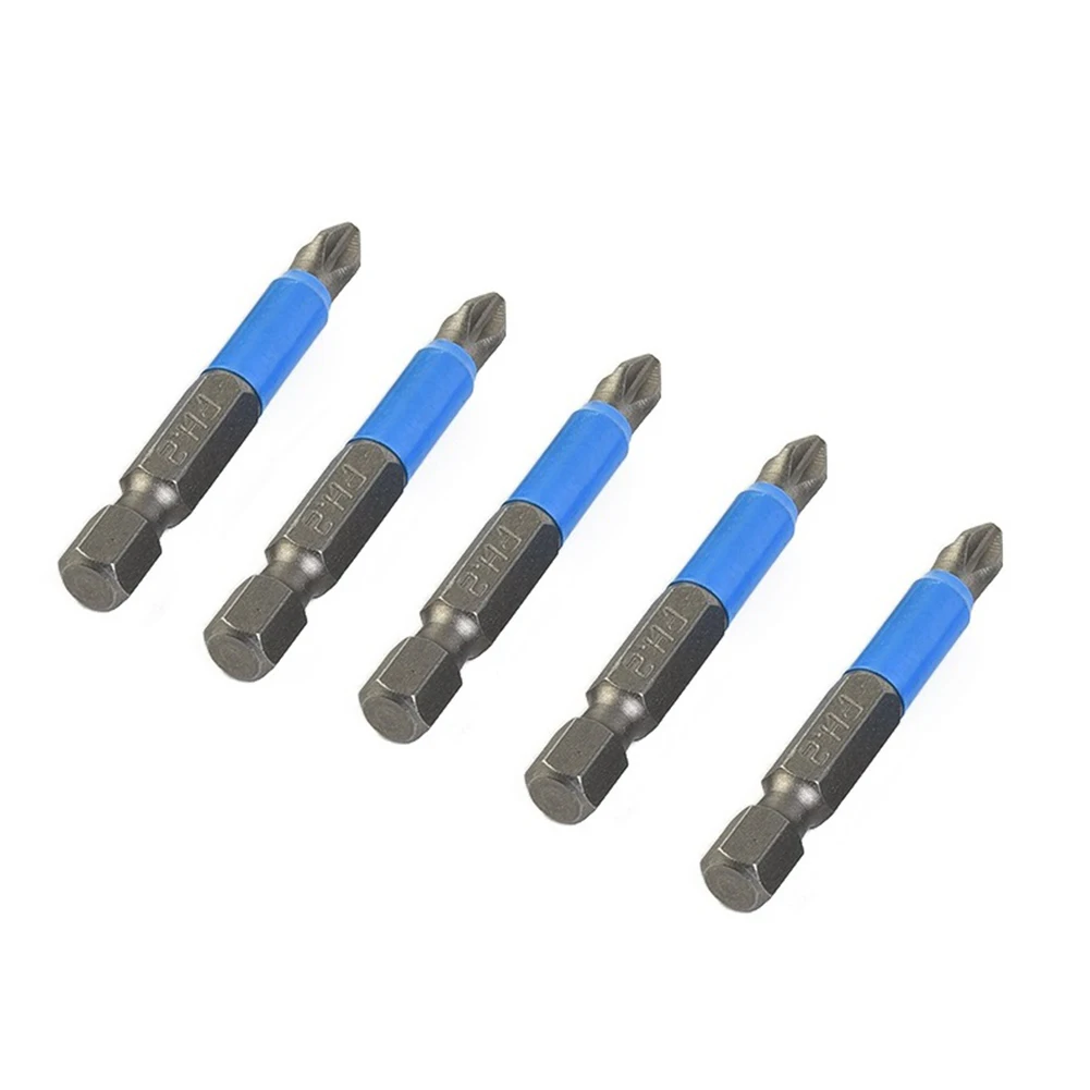

5Pcs 50mm Cross Screwdriver Magnetic Bits Anti Slip Hex Shank For Electric Manual Screwdriver Hand Tools Accessories