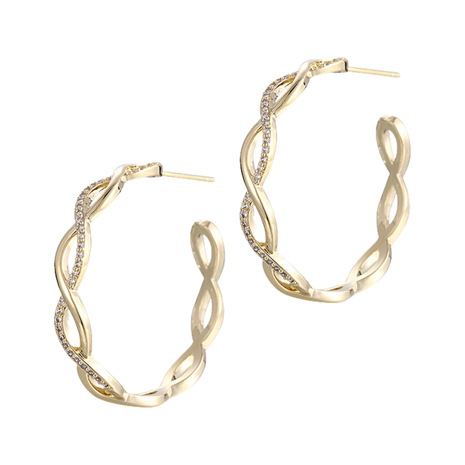 

Hoop Golden Earrings for Women Girls Twisted Hoop Earrings for Women Gold Loop Earrings Jewelry for Party Gift Wedding Date