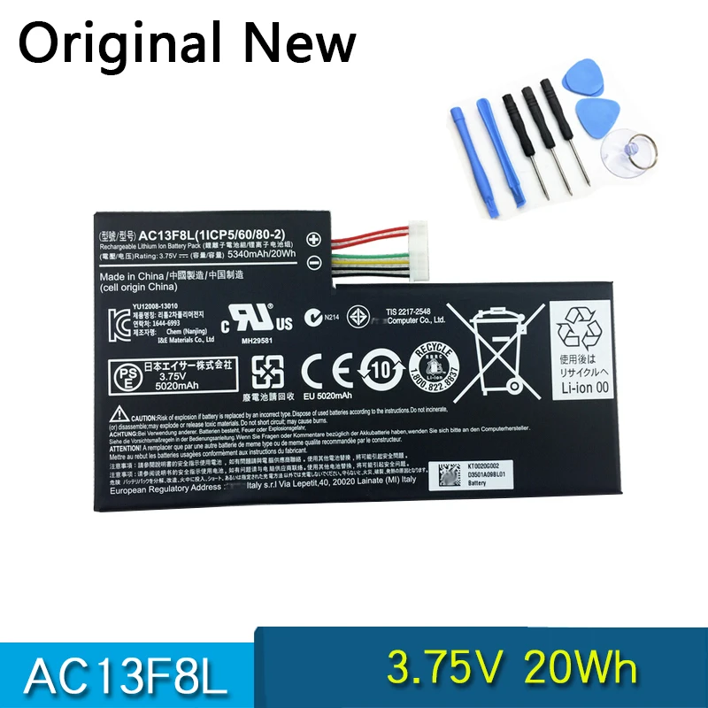 

NEW Original Battery AC13F8L AC13F3L For ACER Iconia Tab W4 A1-810 A1-811 A1-A810 W4-820 W4-820P 3.75V 20Wh