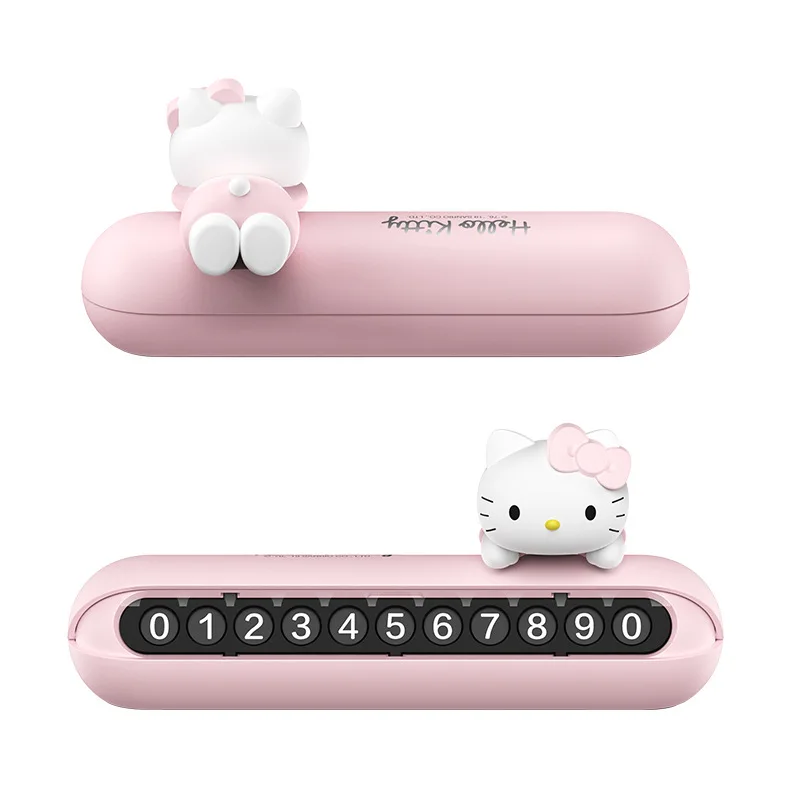 

2022New Hellokitty Kt Temporary Parking Decoration Number Plate License Plate Card Car Cartoon Car Moving License Plate Creative