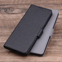 hot sales luxury genuine leather flip phone case for xiaomi redmi k50 pro k40 leather half pack phone cover procases shockproof