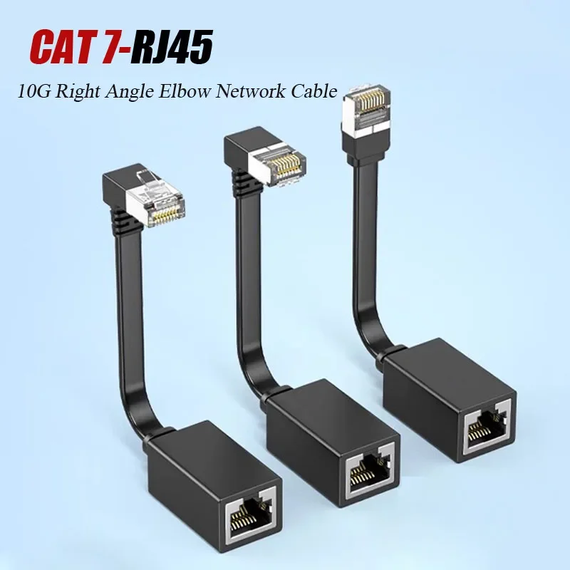 Сетевой удлинитель 90 градусов CAT7, плоский ультра 10G | AliExpress