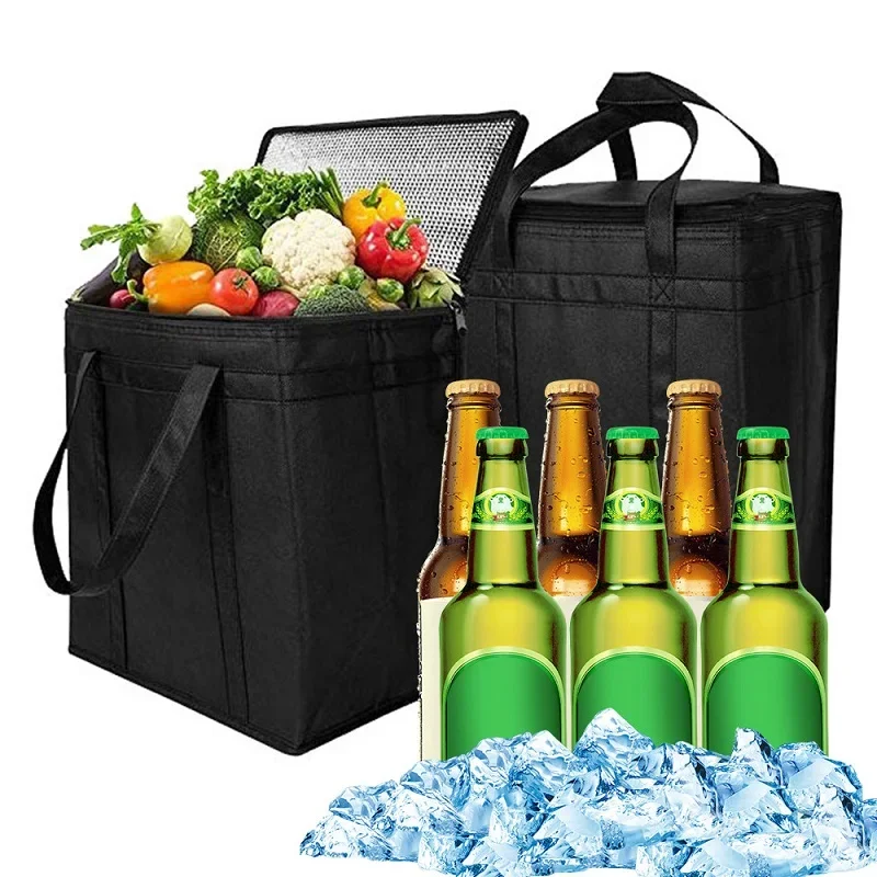 

Portable Thermal Insulated Coolers Box Large Outdoor Camping Lunch Bento Bags Trips BBQ Meal Drink Zip Pack Picnic Supplies