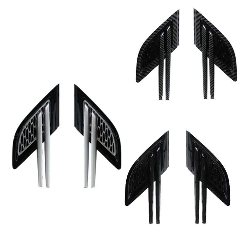 

1Pair Black+Silver Side Air Flow Vent Grille Grill Side Fender Grilles Grid For Land Rover Range Rover Sport 2014-2017 Parts