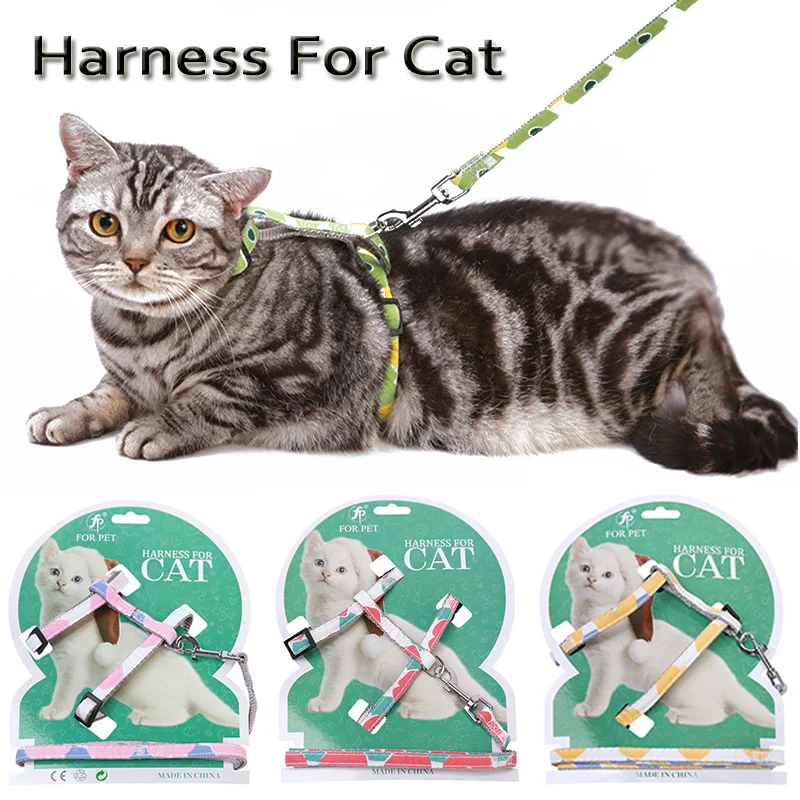 

Cat Dog Collar Harness Leash traction rope chest strap pet safe gentle leader come with me kitty harness bungee drop shipping