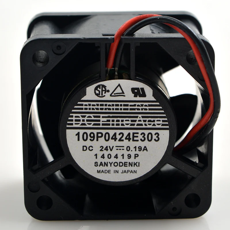Двухпроводной Вентилятор охлаждения сервера Sanyo Denki 109P0424E303 DC 24 В 0.19A 40x40x28 мм