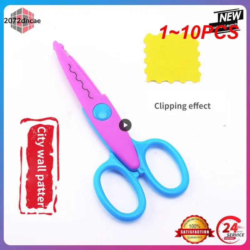

1~10PCS Styles Minimalistic Lace Scissors Wavy Pattern Small Round Head Children Special Student Art Tool Stationery Scissor