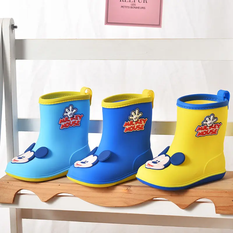 

Disney Frozen New Children's Rain Boots Mickey Minnie Boys and Girls Non-Slip Waterproof Rubber Shoes Kids' Rain Boots Baby Rain