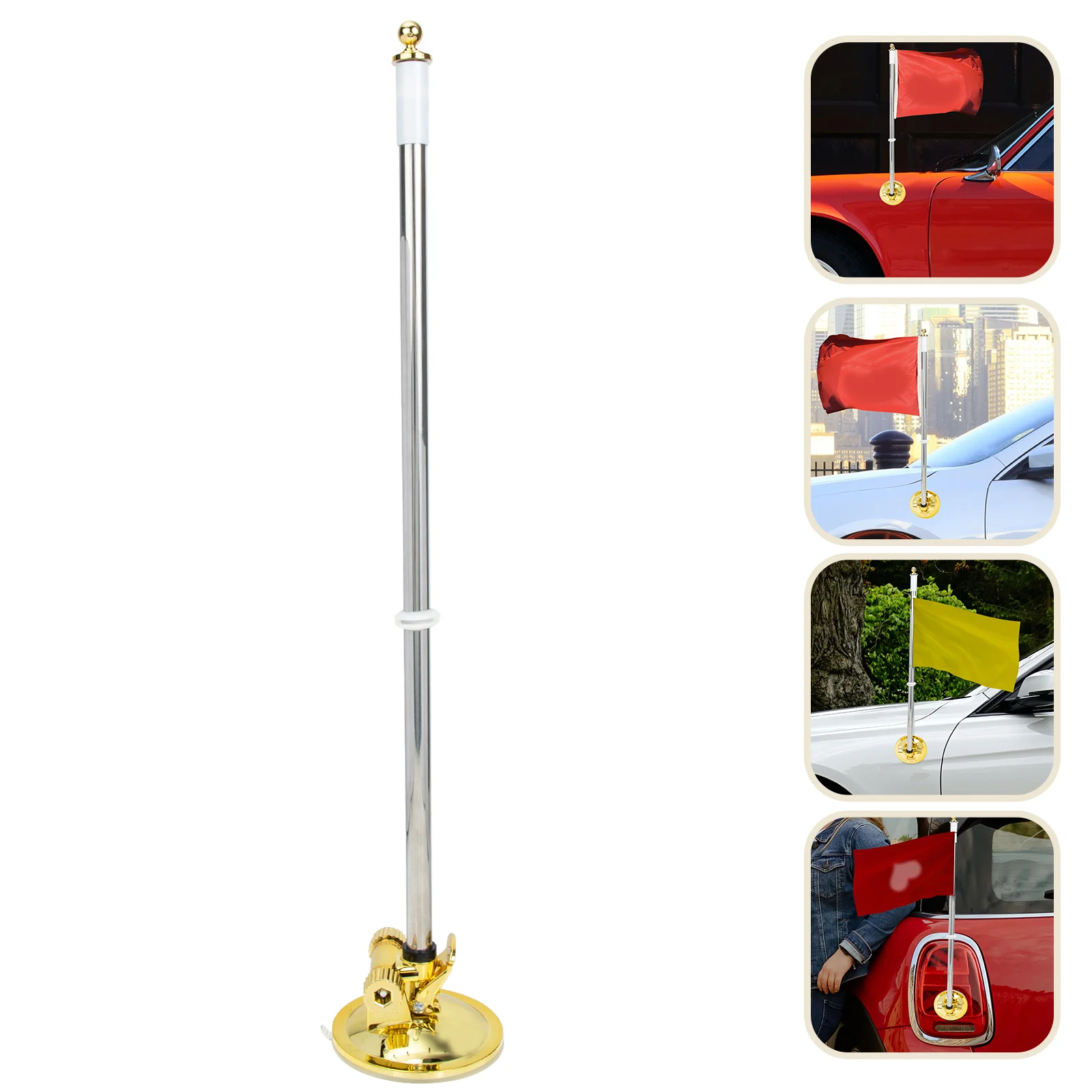 

Flag Pole Holder Car Flagpole Mount Window Bracket Suction Cup Mini Stand Vehicle Base Table Holders Flags Clip Support Truck