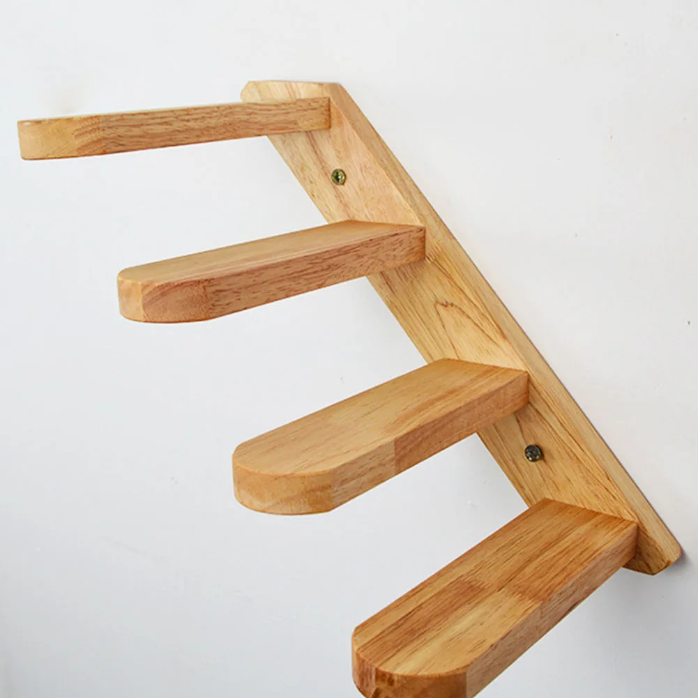 

Ladder Gifts Pet Solid Wood Step Staircase Cat Toy Easy Install Home Stable Climbing Springboard Window Kitten Wall Mount