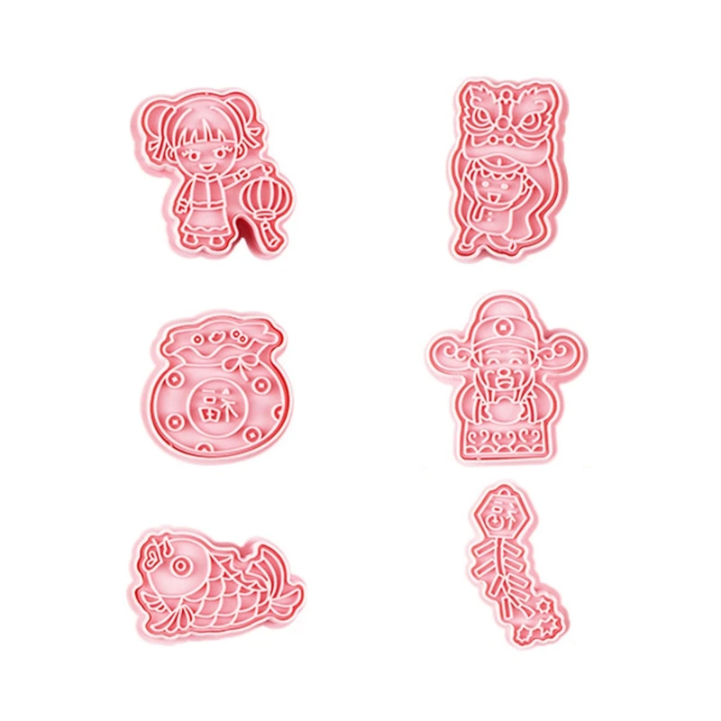 

6 Pieces Plastic Biscuit Mold Cutting Mould DIY Baking Cookie Cutter Cookie Mold