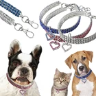 Украшение Стразы ошейник для домашних животных кристалл любовь ожерелье Собака цепь ошейник для кошек товары для домашних животных Подвески Чихуахуа аксессуары для домашних животных