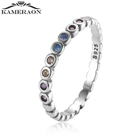 new retro fashion s925 sterling silver rings for women multicolor zirconia jewelry fine luxury silver 925 wedding female ring