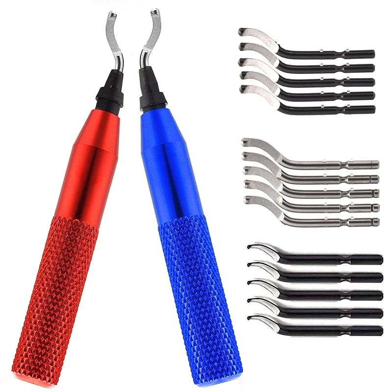 

2 Pieces Metal Deburring Tool Kit Rotary Deburring Cutters with 15 High-Speed Steel Rotary Burr Removal Blades