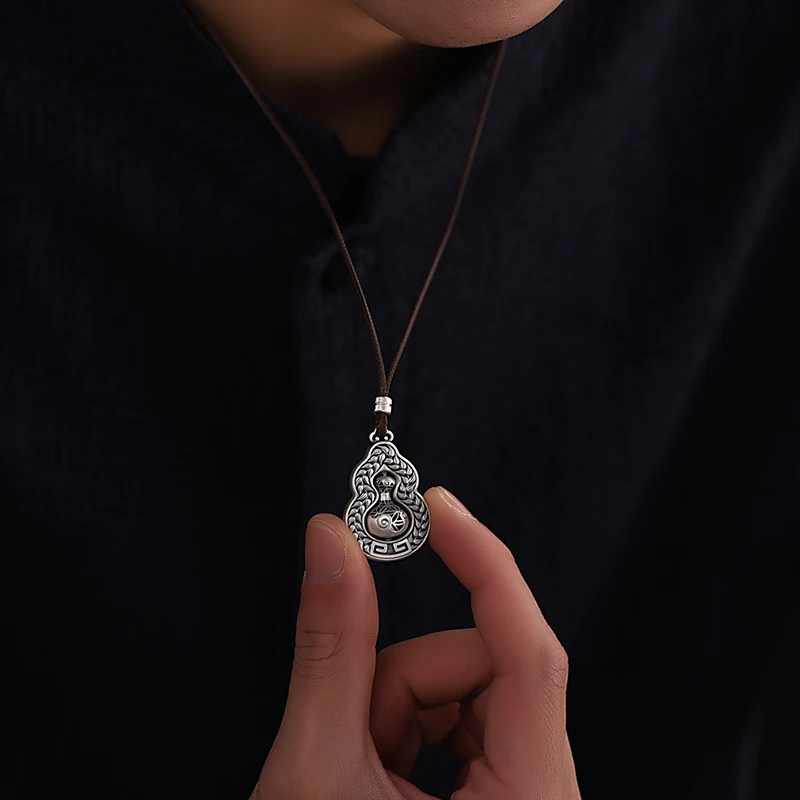 Подвеска Тыква ZABRA из чистого серебра 999 пробы для мужчин и женщин поворотная