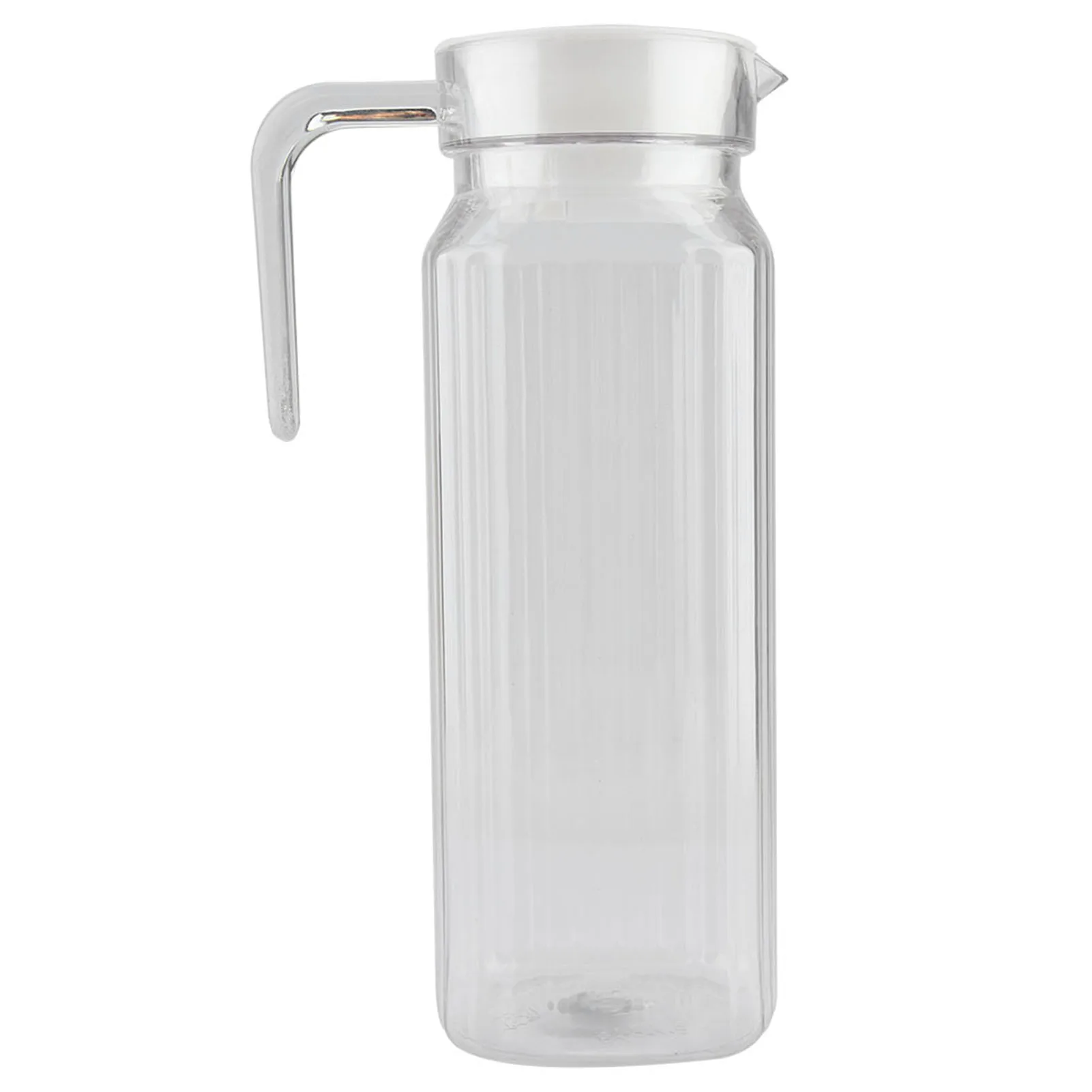 

1100ml Acrylic Transparent Juice Bottle Striped Water Ice Cold Juice Jug with Lid for Bar Home