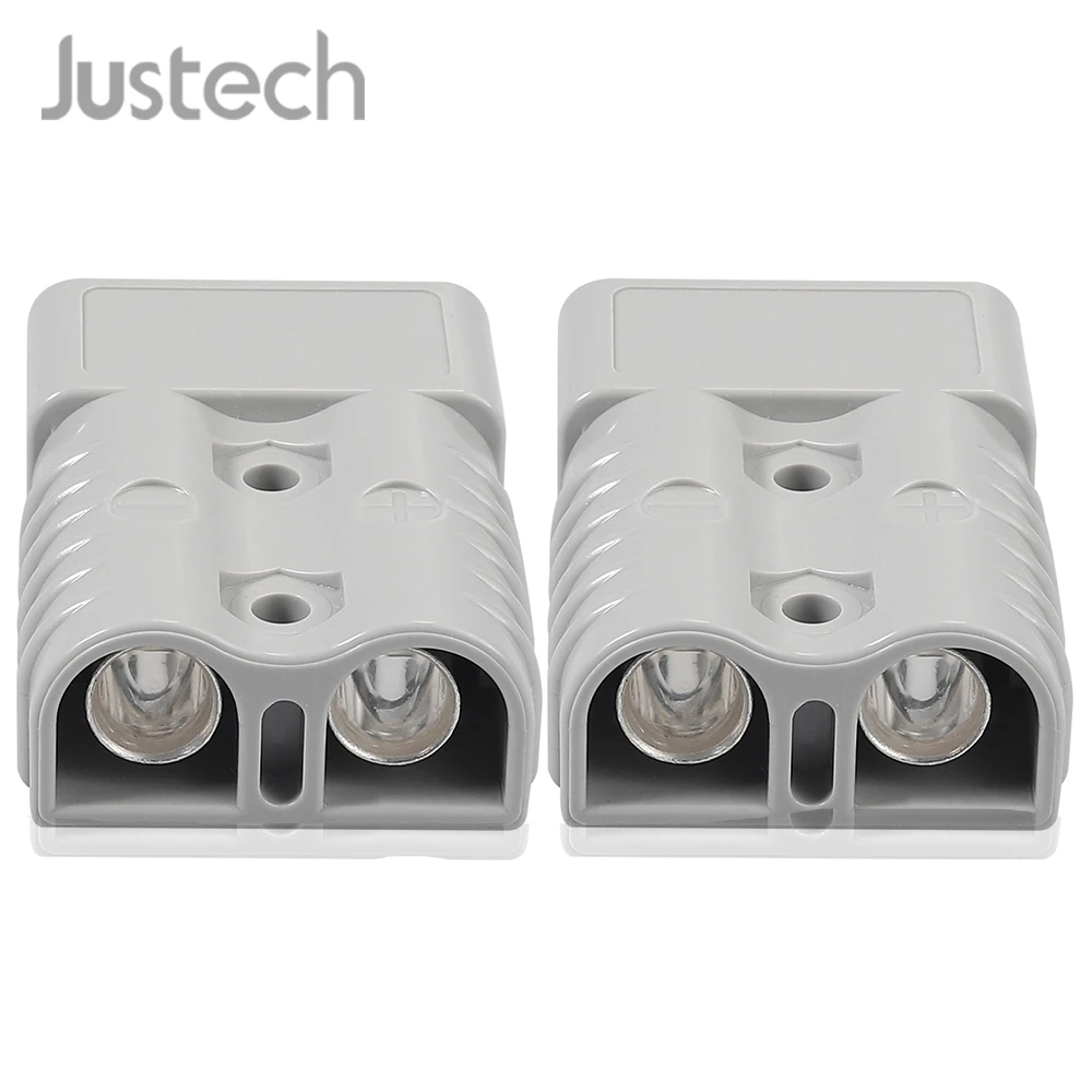 

Justech 2Pcs For Anderson Style Plug Connectors 175A 600V AC/DC Power Tool Kit With 1/0 AWG Silver Plated Solid Copper Terminal