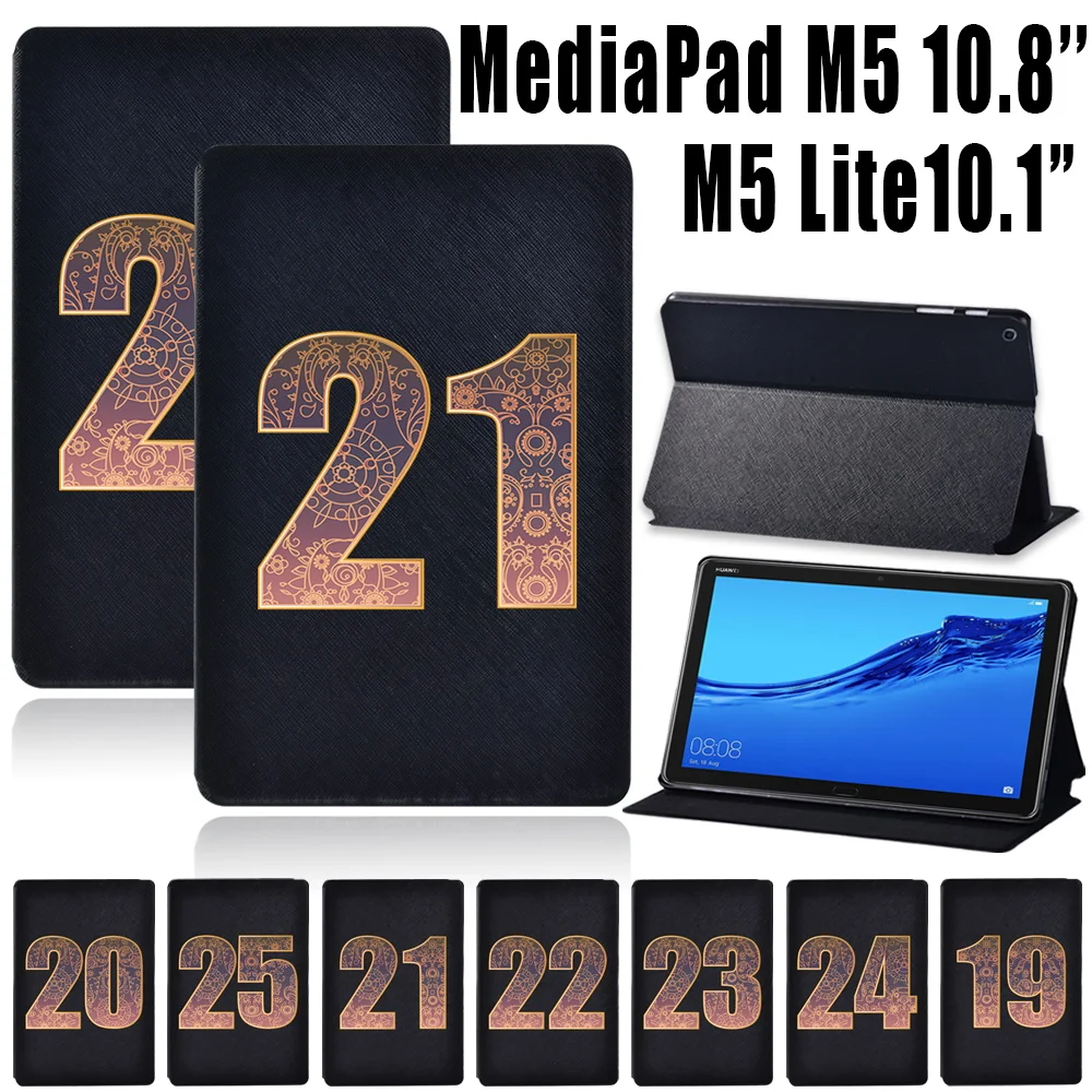 

Number Series Case for Huawei MediaPad M5 Lite 10.1"/M5 Lite 8/M5 10.8" Anti-fall High Quality Leather Tabelt Cover Case + Pen