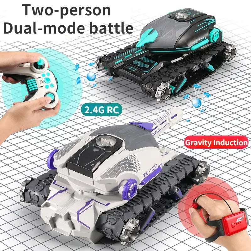 RC Car Large 4WD Tank Water Bomb Shooting Competitive Rc Toy Big Tank Remote Control Car Multifunctional Off-road Kids Toy Gift enlarge