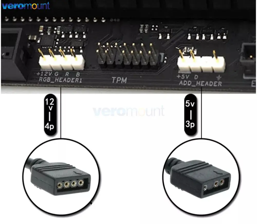 5 В 3 контакта/12 4 контакта 30 см адаптер для материнской платы RGB Конверсионный