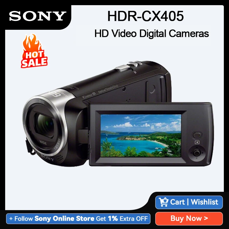 

Sony CX405 Handcam Sony Hdr CX405 HD Video Digital Cameras 1080p Camcorder Camera Zeiss Lens DV30 Zoom Anti Shake CX405 Camera