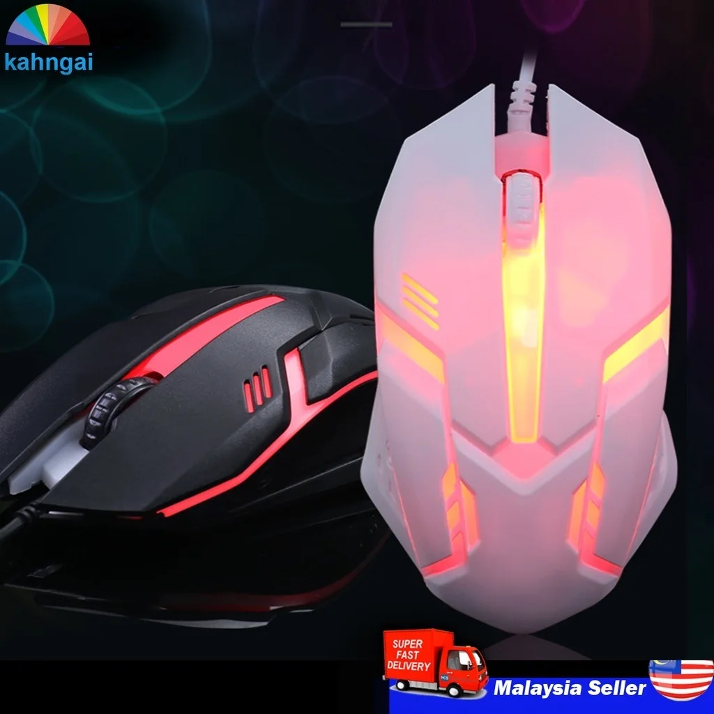 

Desktop Laptop Smart TV New USB Mouse Mice Internet Cafe Luminous Game Kit Colorful Backlight USB