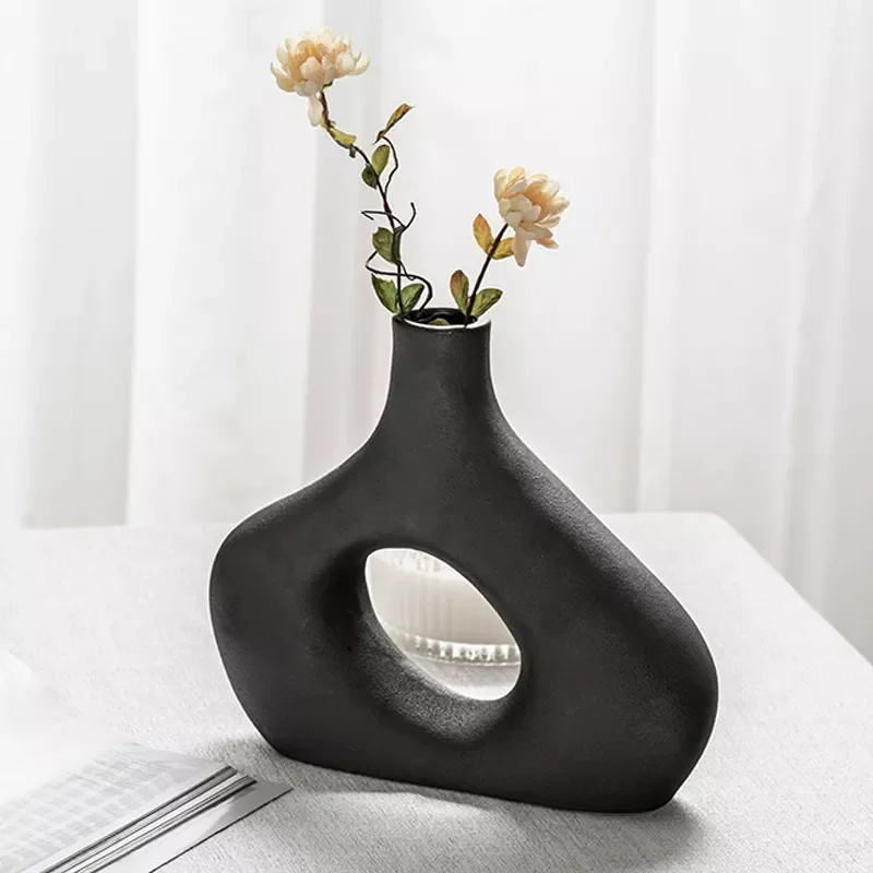 

Ceramic Matte Vase Nordic Flowerpot Simple Dried Flower Ornaments Home Decor Living Room Interior Office Desktop Decoration