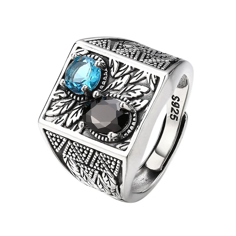 BOCAI S925 Стерлингового Серебра Подвески Кольца для Мужчин Ретро Фрукты Победы Узор