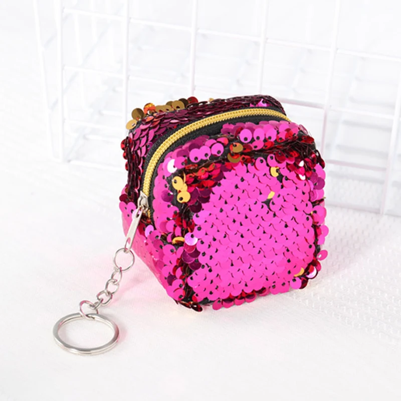 

6pcs Wholesale Girls Wallets And Purses Glitter Sequined Wallet Small Pocket Money Holder Vintage Kawaii Pockets Coin Pouch Pack