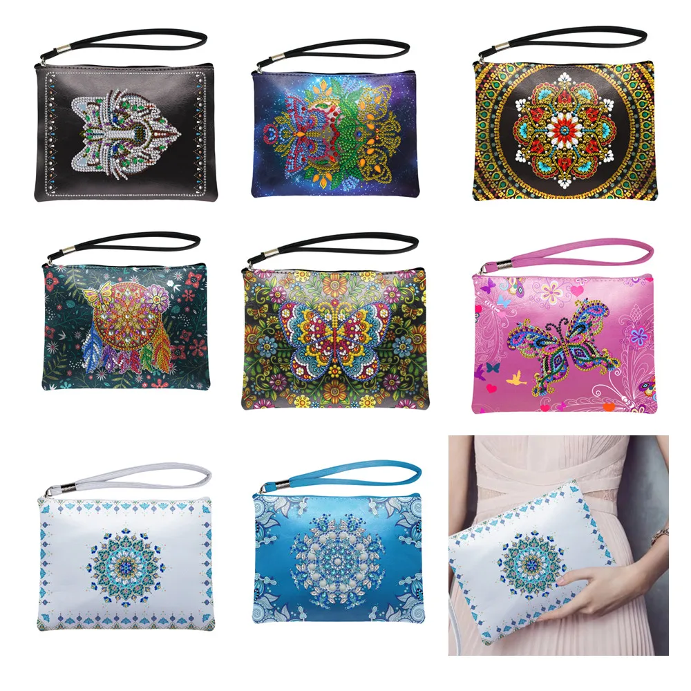 

Diamond Painting Cross Stitch DIY Diamond Sticker Wallet women's Handbag Leather Large Coin Purse