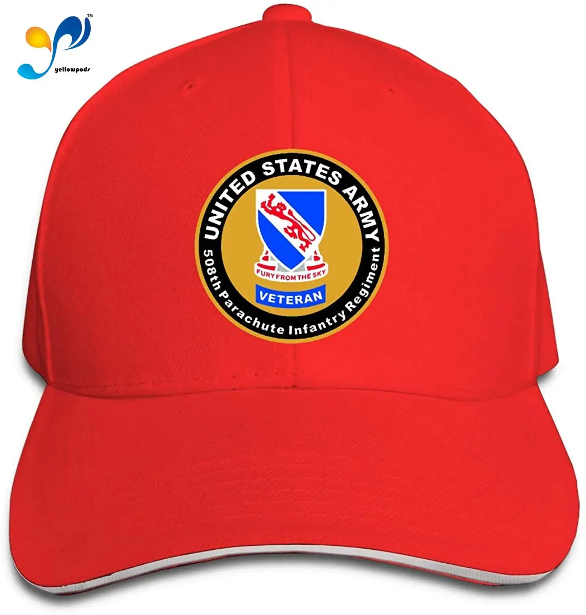 

508th Airborne Infantry Regiment Fury From The Sky Unisex Sandwich Baseball Cap Adjustable Snapback Hat Hunting Casquette