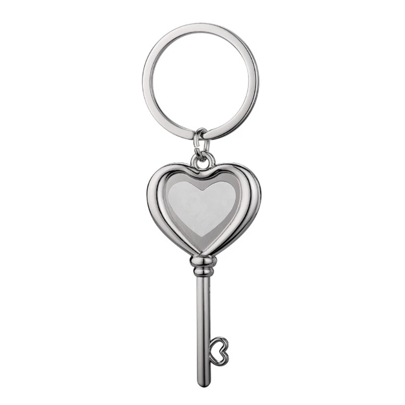 

Love Heart Shaped Sublimation Blank Keychain Heat Transfer Key Chain Keyring Key Tag with Split Rings for DIY Project Crafts