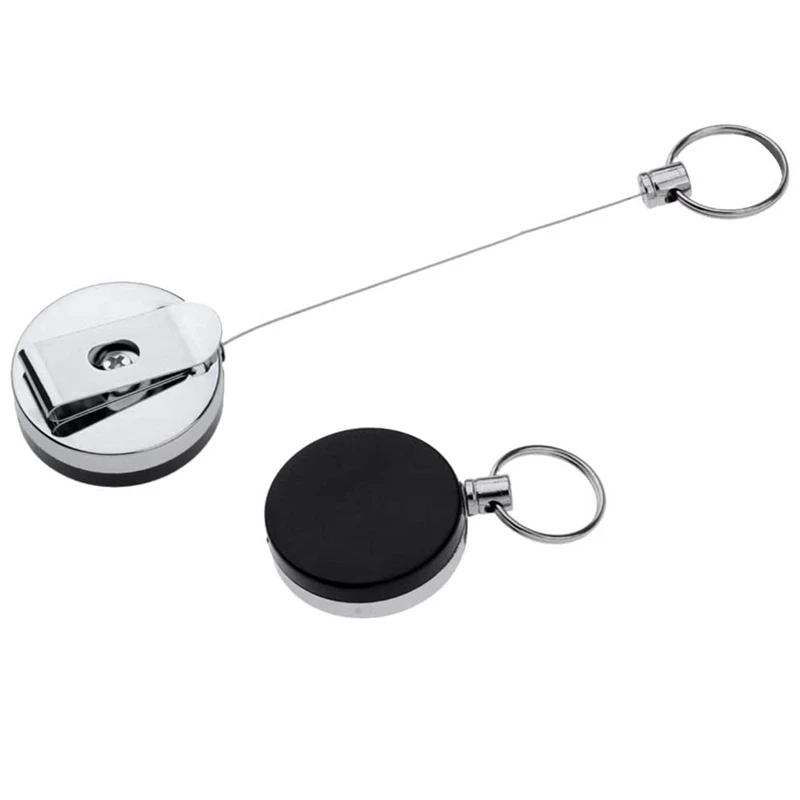 Retractable Fishing Line Cutter Keychain Carabiner Reels Key Holder Chains With 60Cm Cord And Split Ring