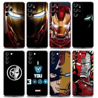 phone case for samsung s9 s10 s10e s20 s21 s22 plus lite ultra fe 4g 5g soft silicone case cover marvel marvel iron man face