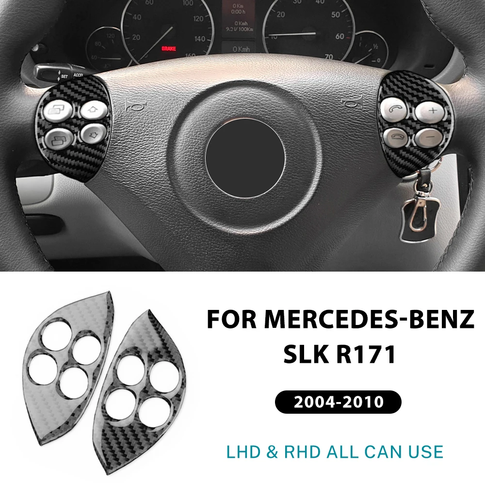 

Для Mercedes Benz SLK R171 2004 2005 2006 2007 2008 2009 2010 Наклейка на руль из настоящего мягкого углеродного волокна, аксессуары для отделки