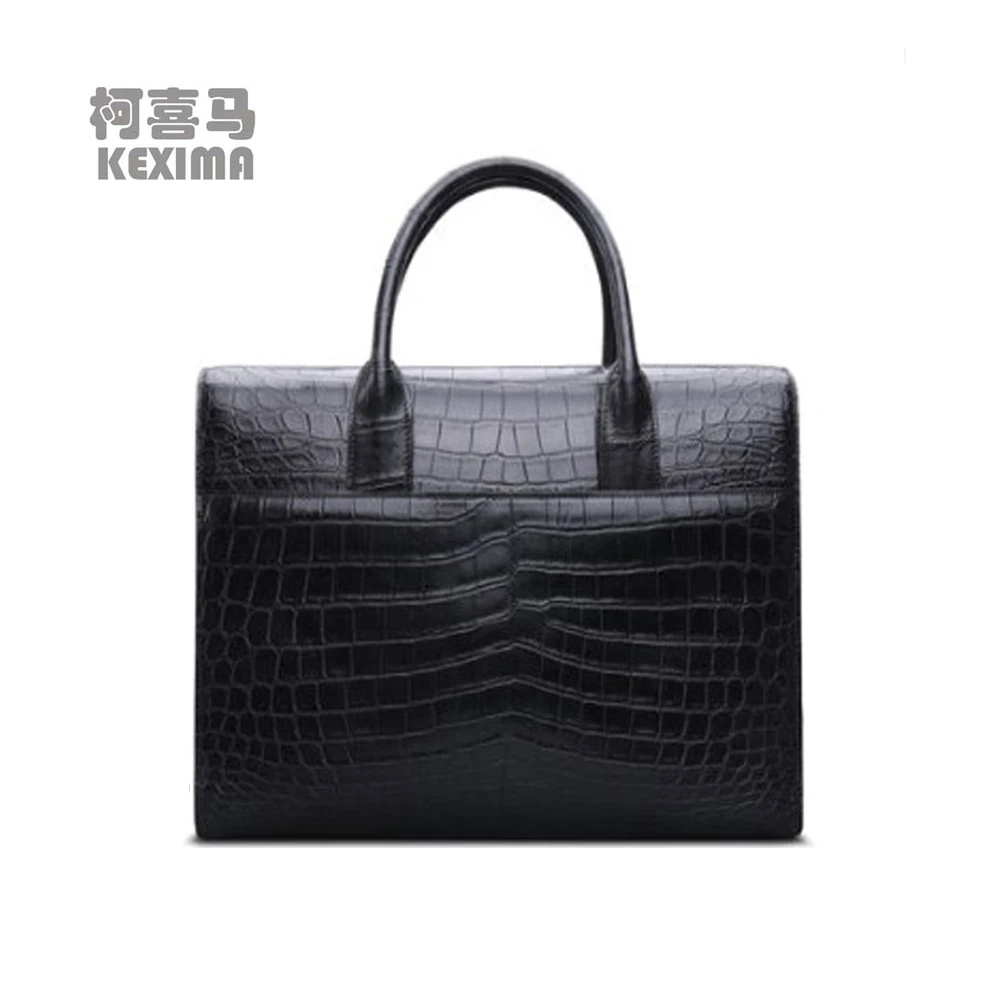 KEXIMA cestbeau new  Nile crocodile belly leather men’s bag business leather handbag women handbag  handmade men crocodile bag