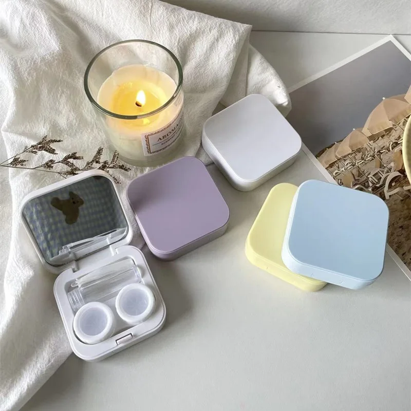 Чехол для контактных линз контейнер хранения коробка ухода с зеркалом