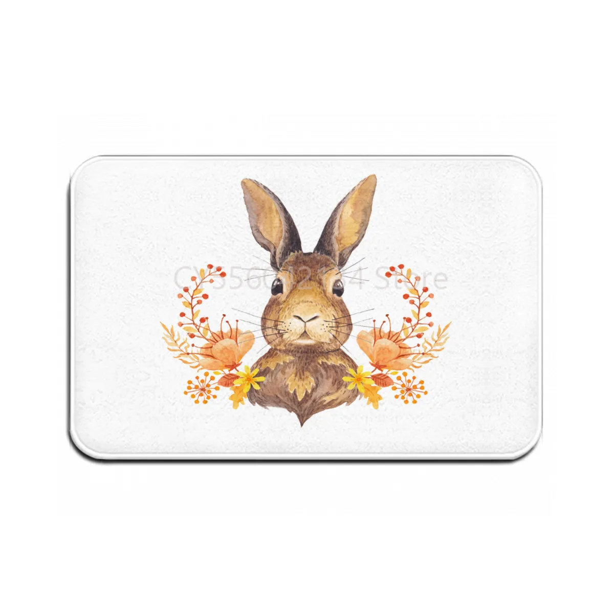 

Doormats Bath Rugs Outdoor/Indoor Door Mat Pattern Cute Watercolor Rabbits Easter Bunnies and Dots Bunny Decor Rug Bath Mat