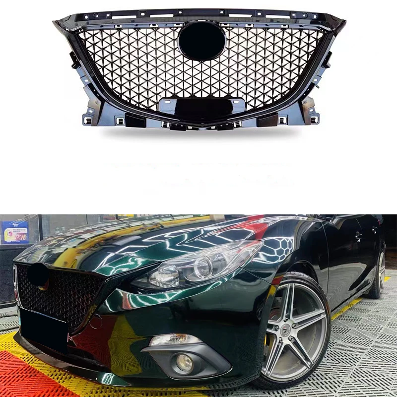 

For Mazda 3 Car Grille Front Bumper Mask Upper Grill Cover Protector ABS Plastic For Mazda3 Axela 2014 2015 2016 Accessories